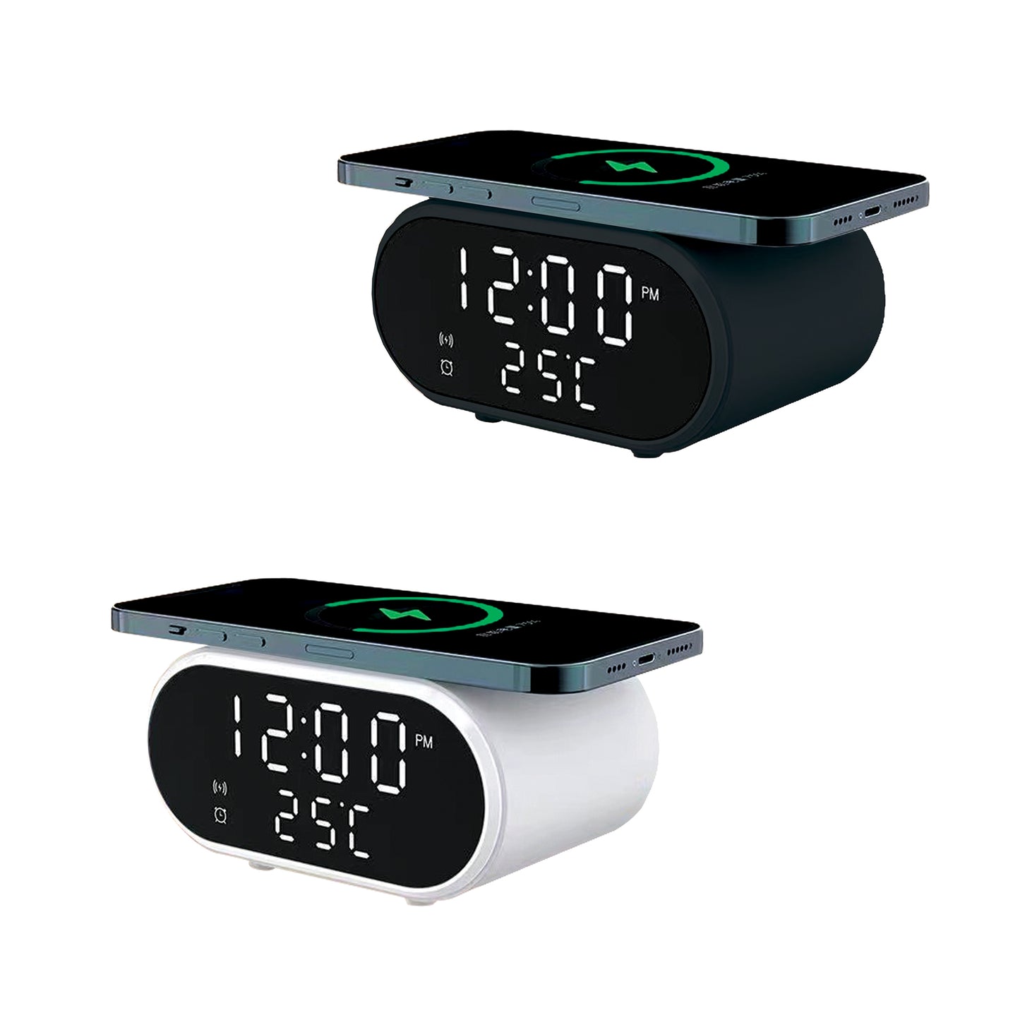Wireless Charger Clock for iPhone and Samsung Galaxy, Alarm Setting Portable Wireless Charging Stations With Clock Display