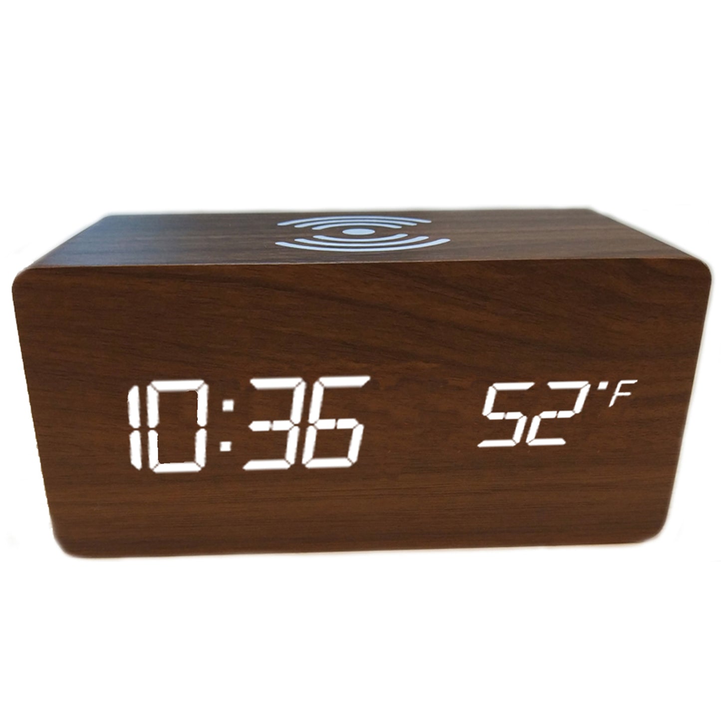 Alarm Clock with Wireless Charging and LED Display