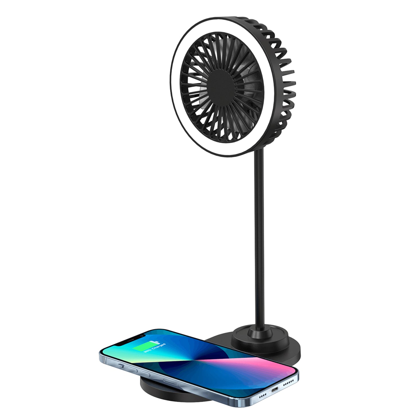 IllumiBreeze - LED Desk Fan with Wireless Charging Base
