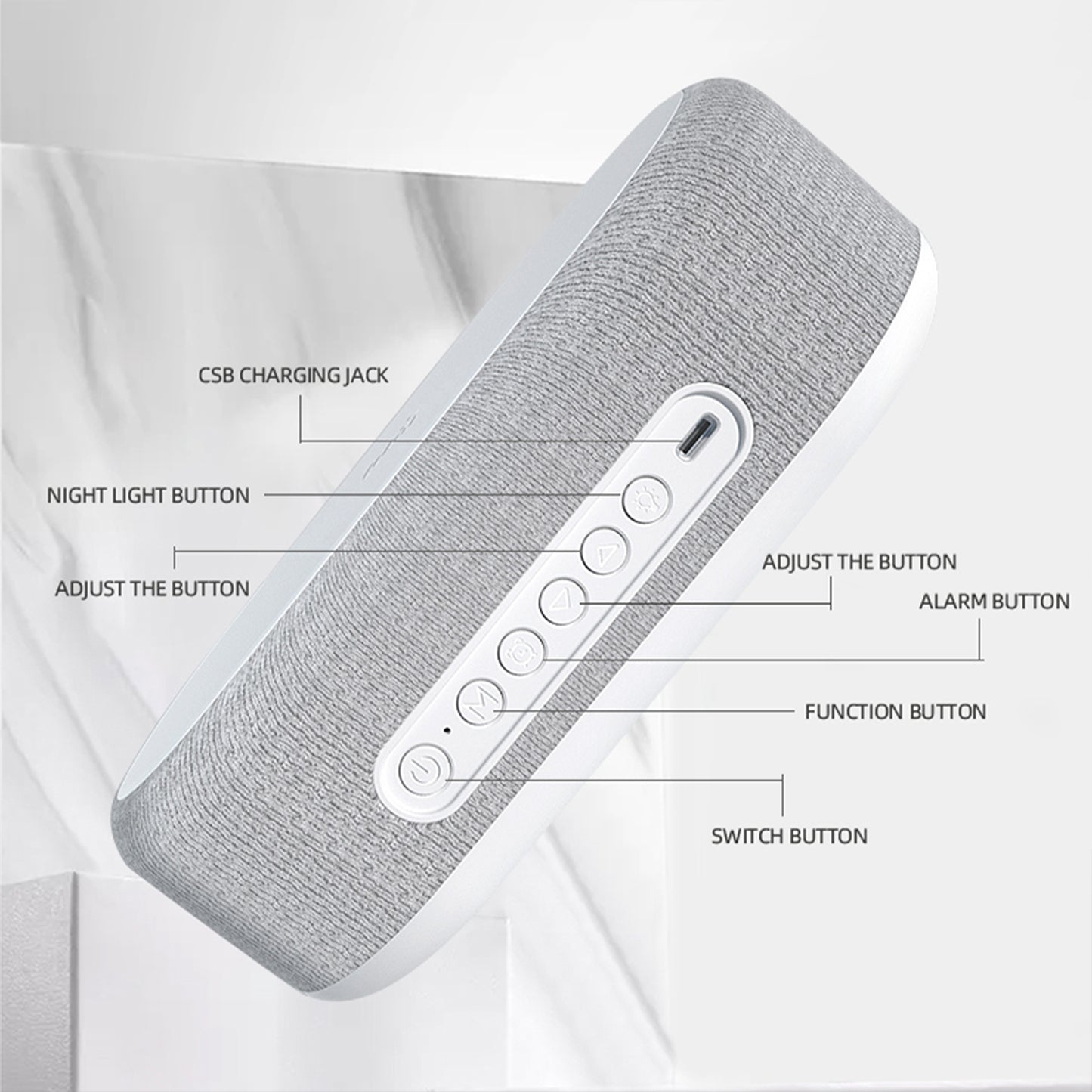 3-in-1 Alarm Clock with Wireless Charger