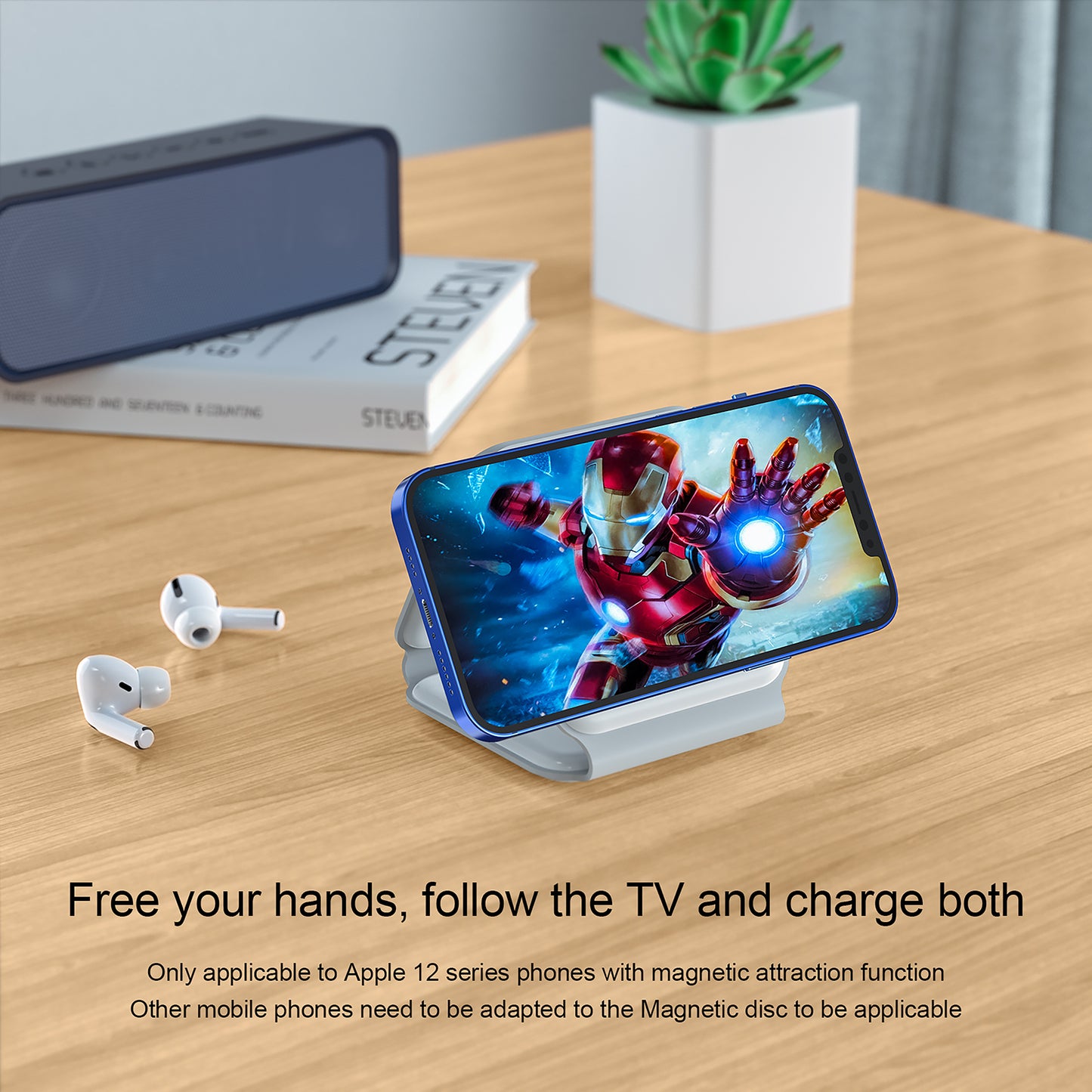 3 in 1 MagSafe Magnetic Wireless Charger Compatible with iPhone, Airpods, Samsung Galaxy, Apple Watch