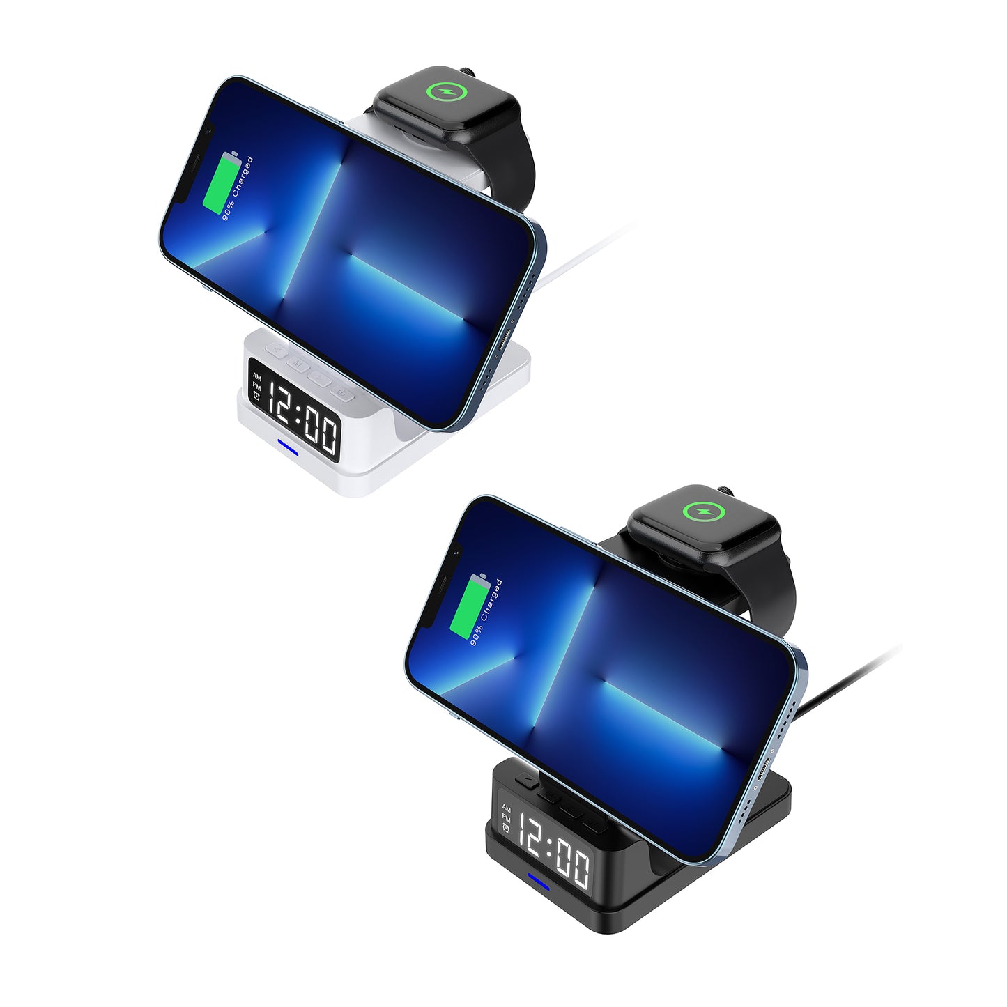 Wireless Charging Station for iPhone and Smartphone With Digital Alarm Clock
