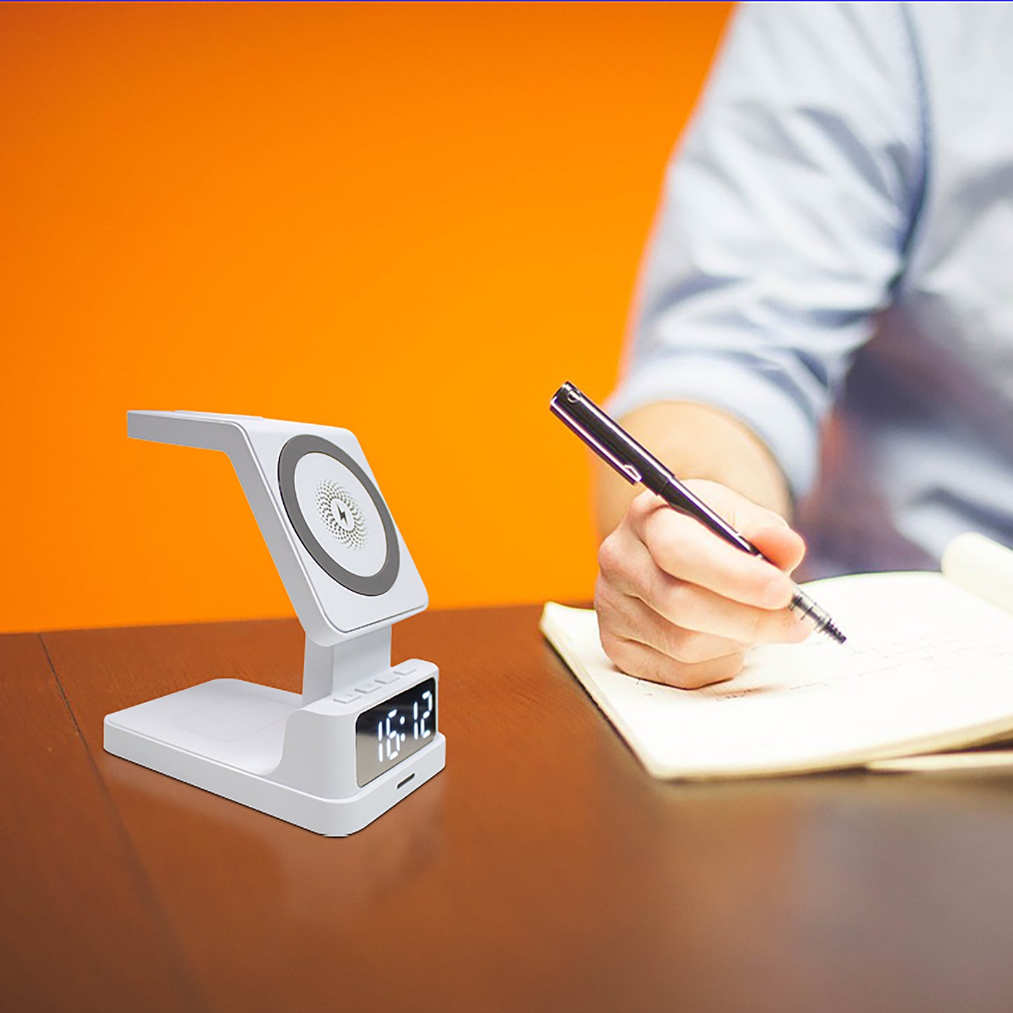 Wireless Charging Station for iPhone and Smartphone With Digital Alarm Clock