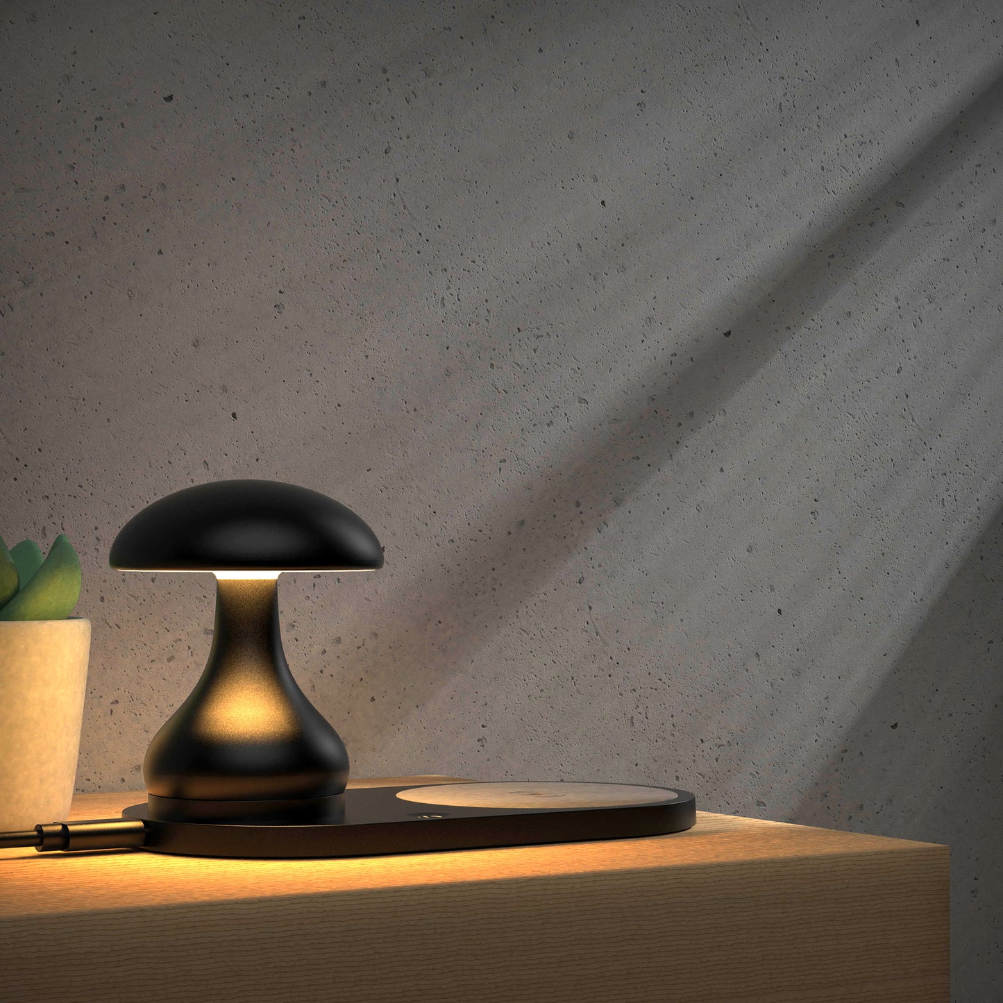 2-in-1 Mushroom Light Wireless Charger with Fast Charging