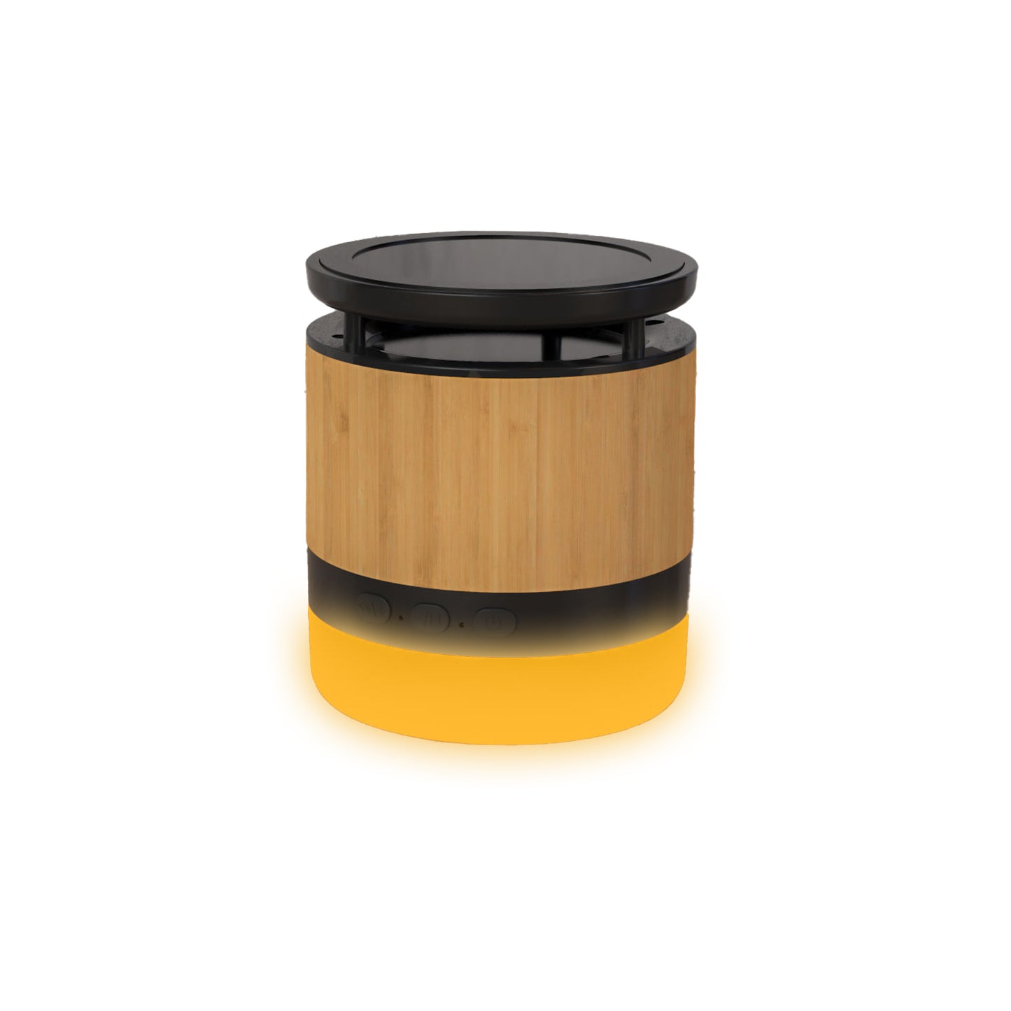 Wooden Bamboo Portable Mini Wireless Charger with LED Light, Black