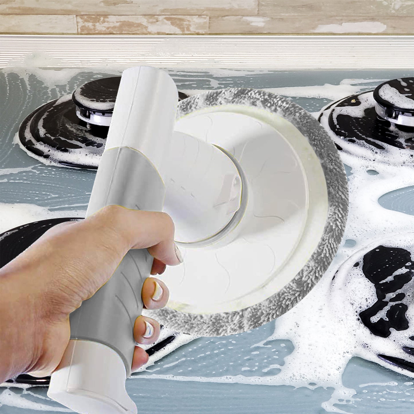 Cordless Electric Spin Scrubber - Effortless Cleaning with 4 Replaceable Brush Heads!