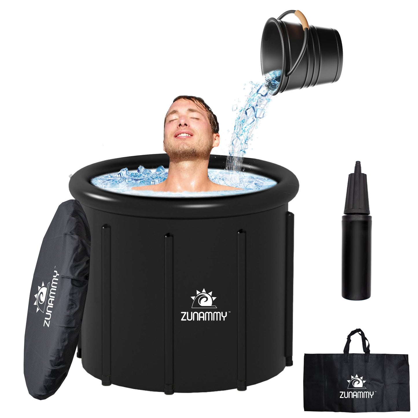 110 Gallons Inflatble Ice Bath Tub with Drain Hose/Carrying Bag