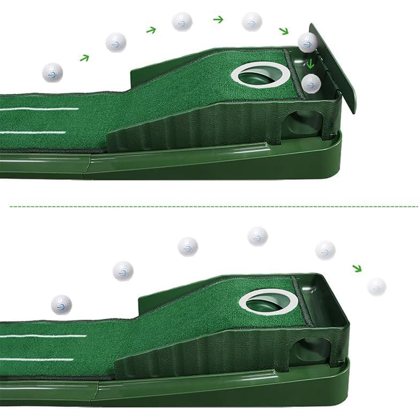 Golf Putting Mat Putting Green Indoor & Outdoor with Ball Return and 1 Hole
