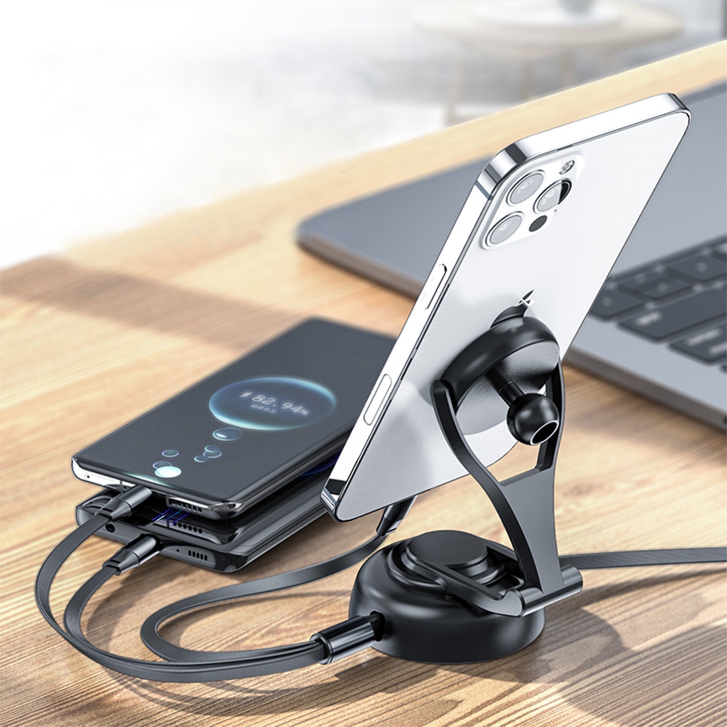 Tri-Cable Magnetic Car Mount Charger