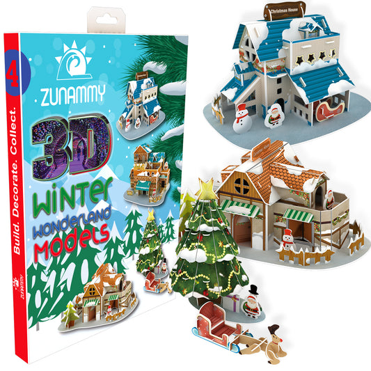 3D Winter Wonderland 30-Pieces Puzzle Pop up Models for Kids
