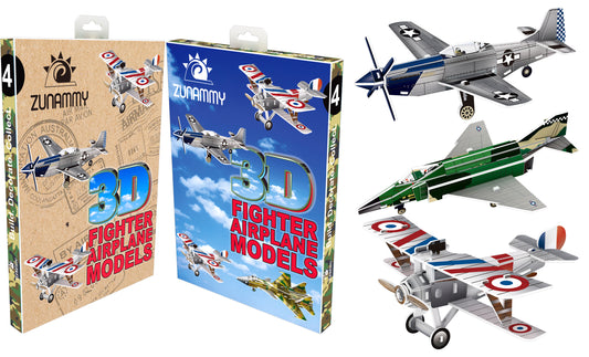 3D Fighter Jet and Airplane 30-Pieces Puzzle Pop up Models for Kids