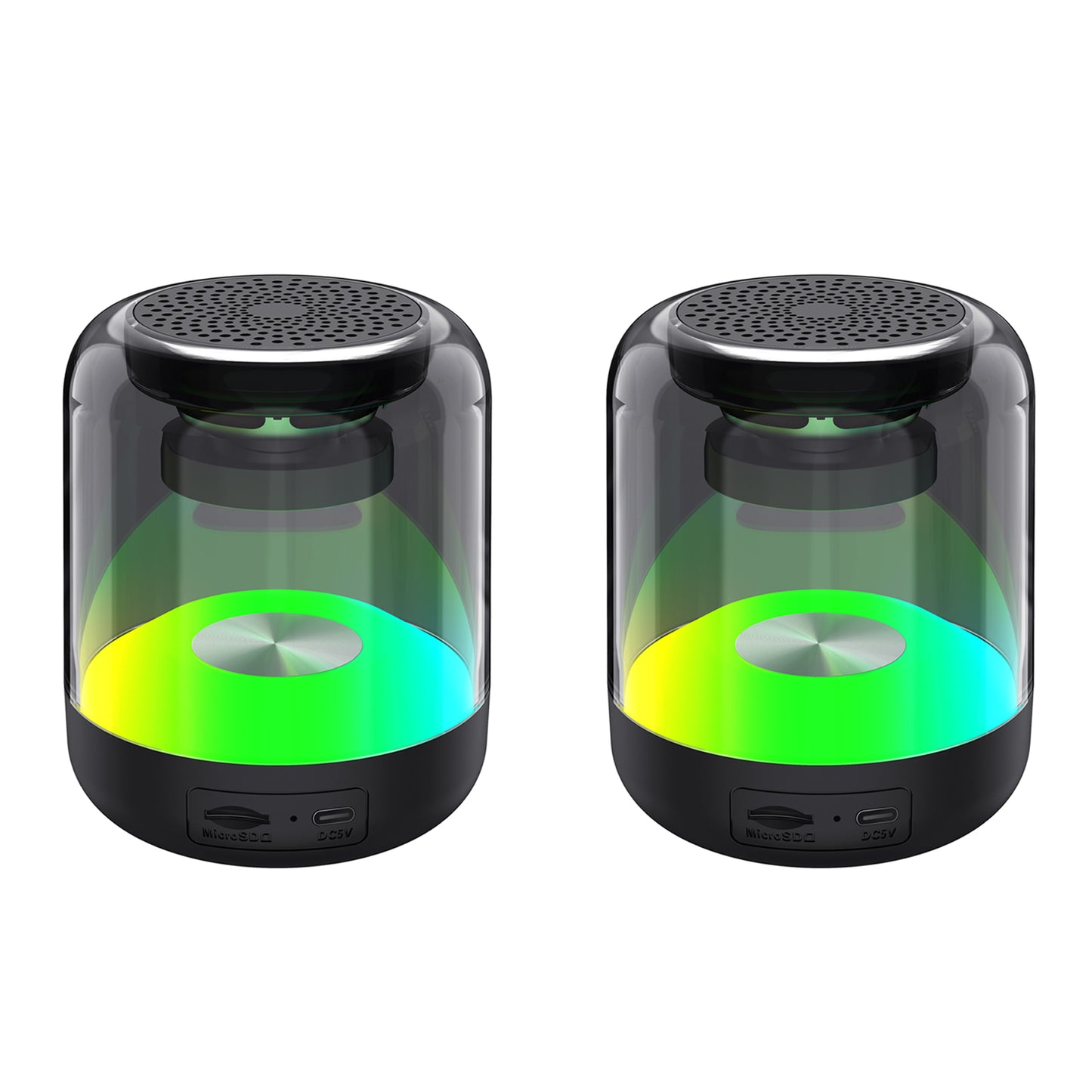 SYNCWAVE 2-Pack of LED Wireless Speakers with Synchronized Audio