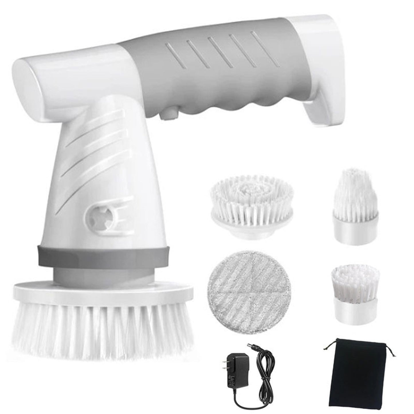 Cordless Electric Spin Scrubber - Effortless Cleaning with 4 Replaceable Brush Heads!