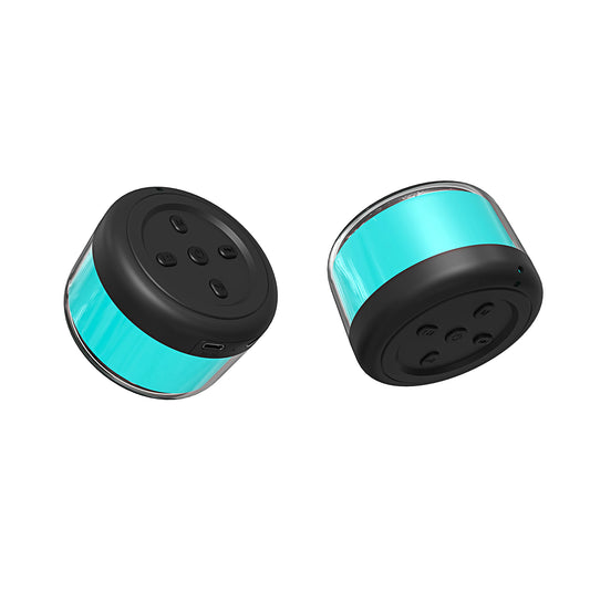 Dual Mini LED Light Bluetooth Speakers with Colorful Streamer for Outdoor 2 Packs Set