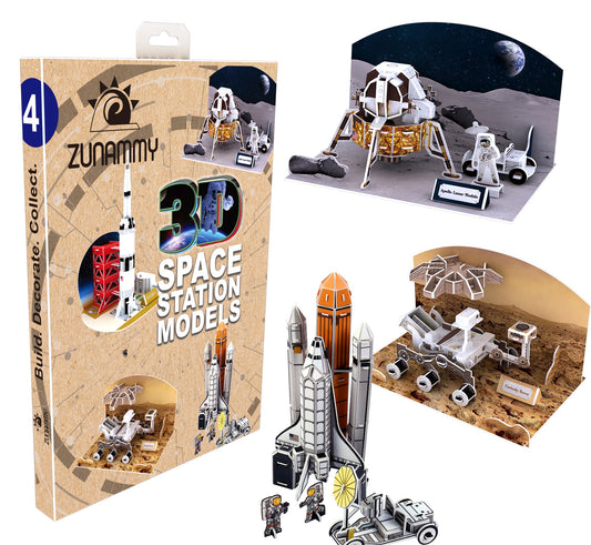 3D Space Station 30-Pieces Puzzle Pop up Models for Kids