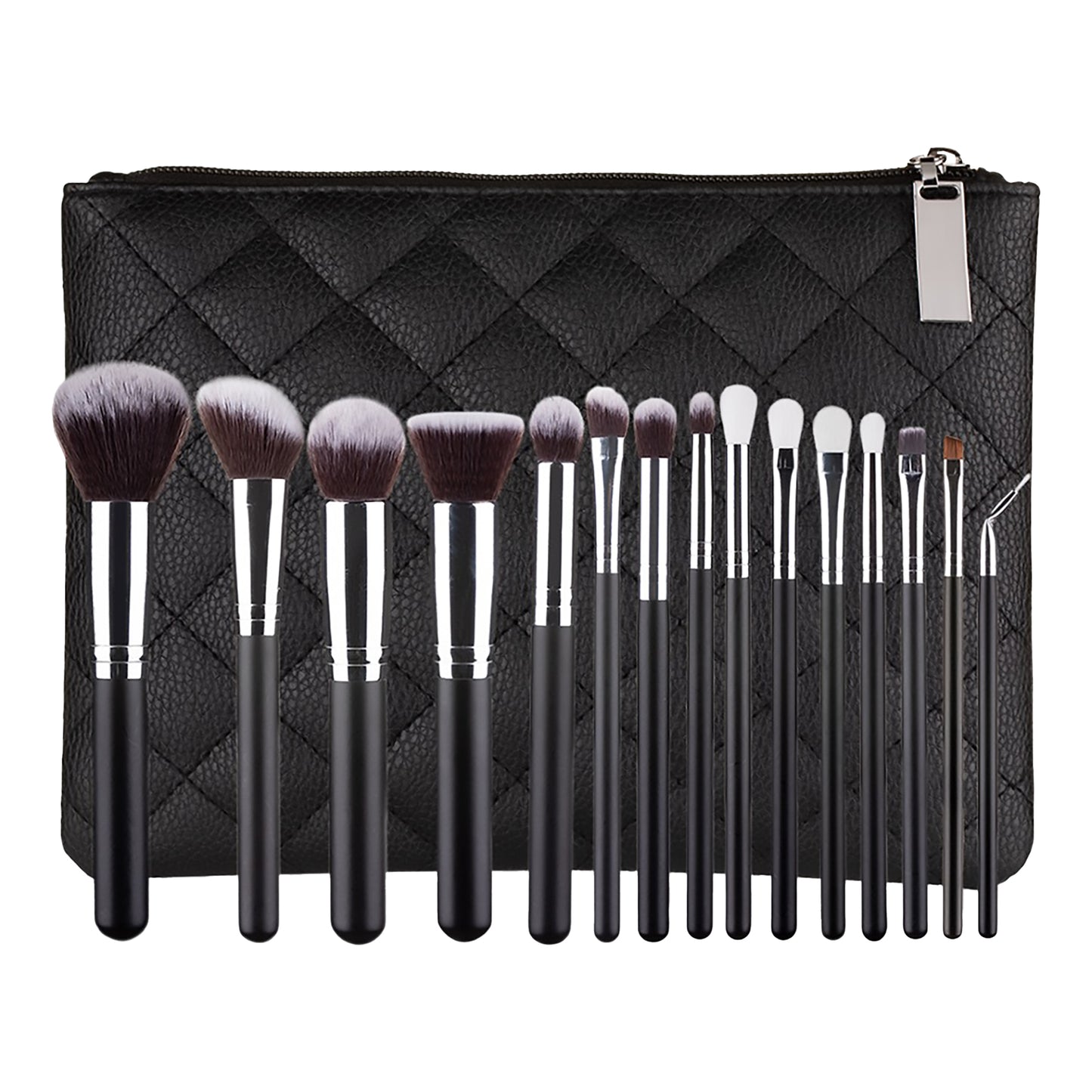 15-Piece Cosmetic Brush Set with Travel Bag