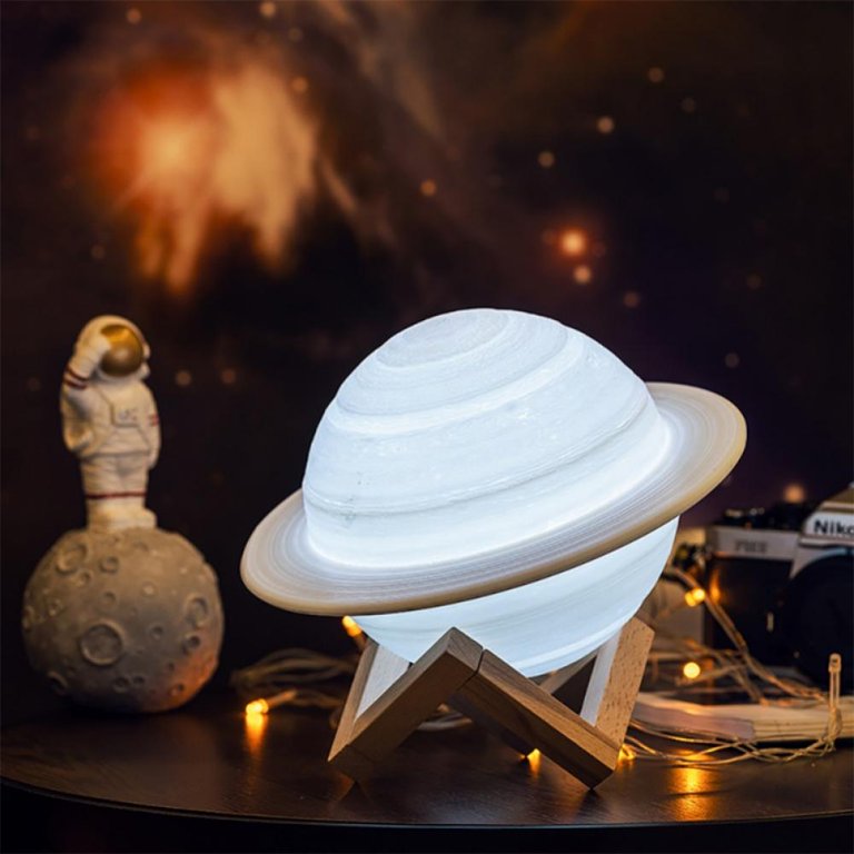Saturn Night Lamp with Night Light Stand and Remote Control