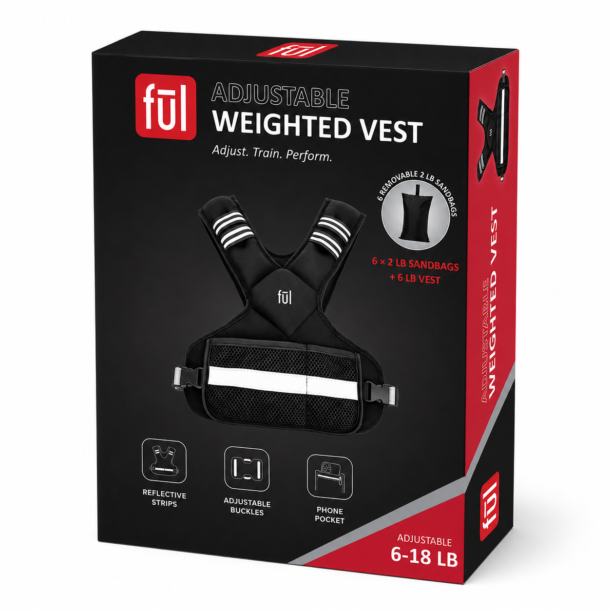 ful Adjustable Weighted Vest | 6-18lbs