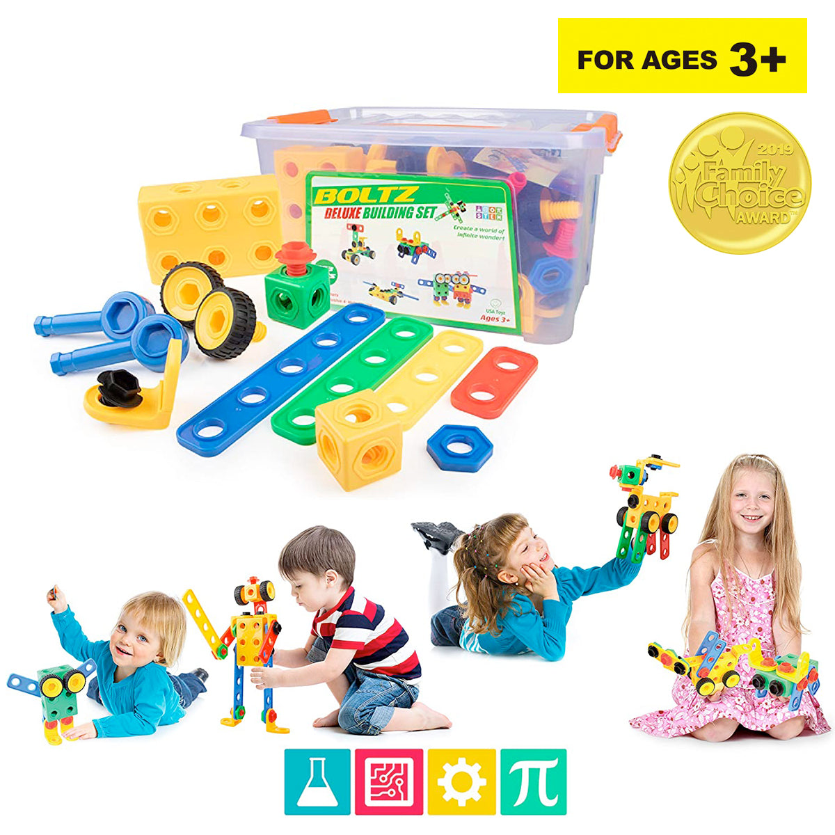 Magnetic Educational Construction Building Block Set for Kids, 101 Pieces