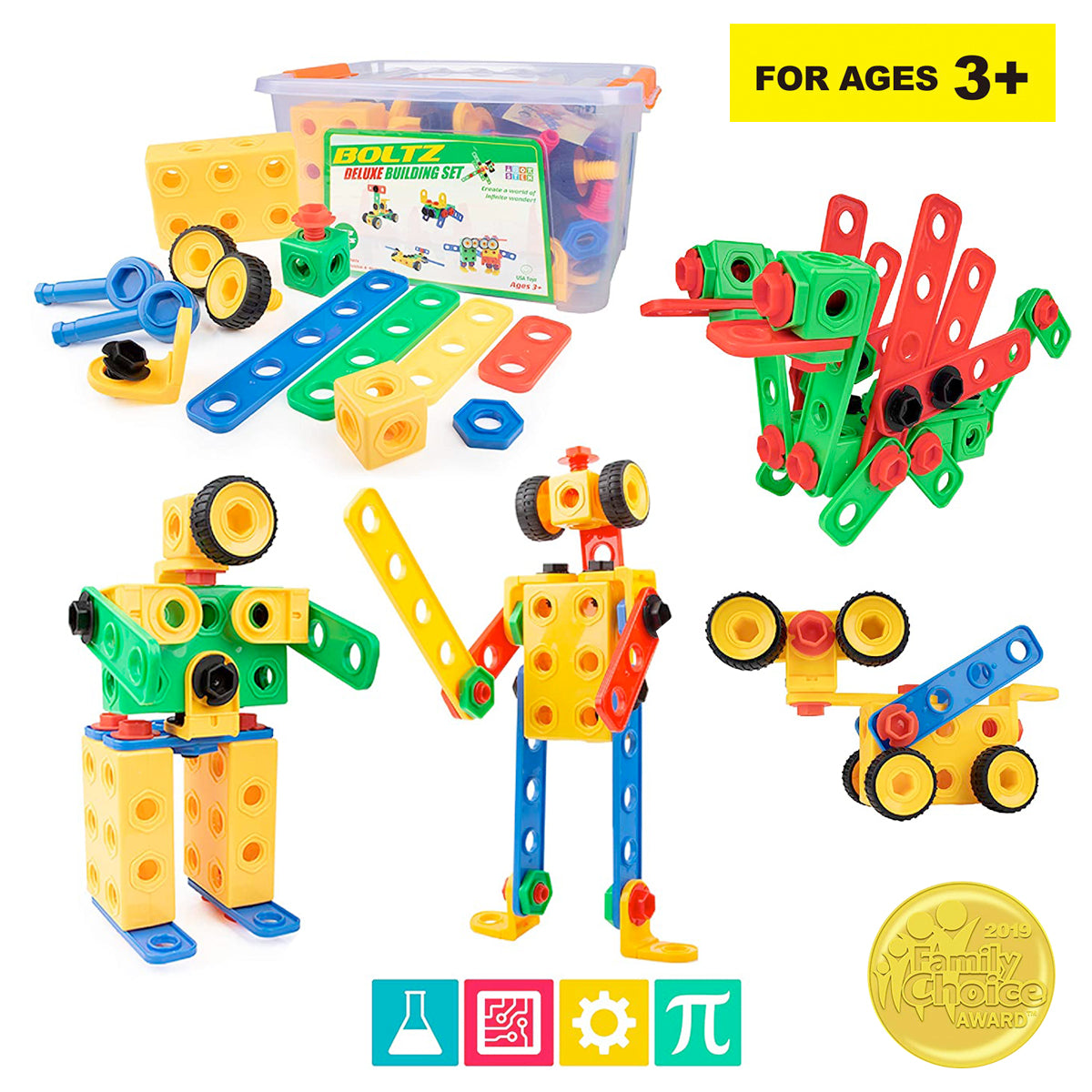 Magnetic Educational Construction Building Block Set for Kids, 101 Pieces