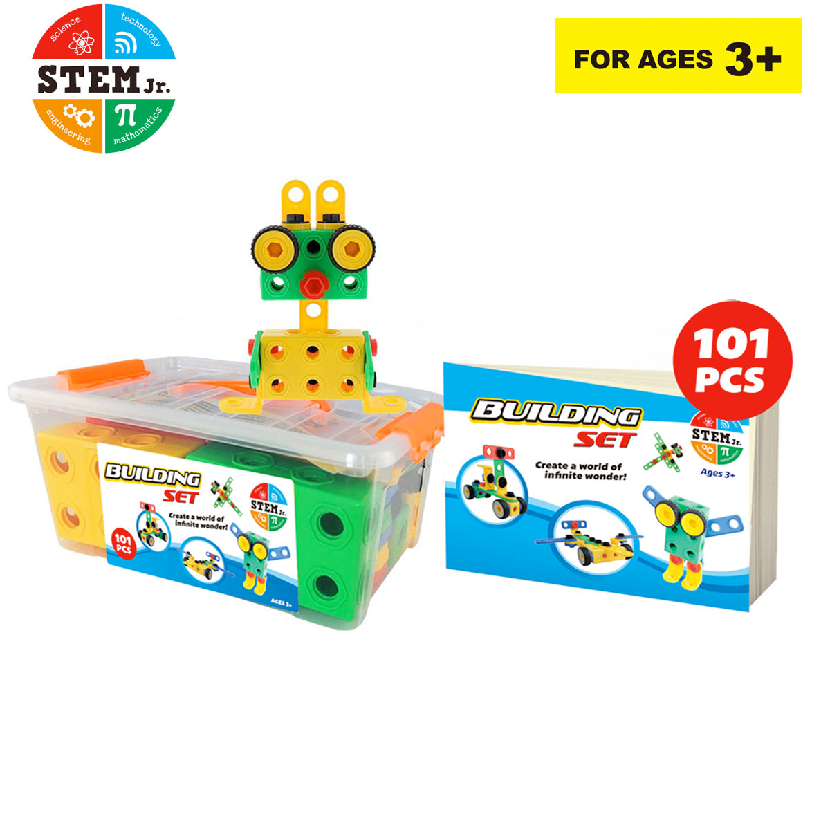 Magnetic Educational Construction Building Block Set for Kids, 101 Pieces