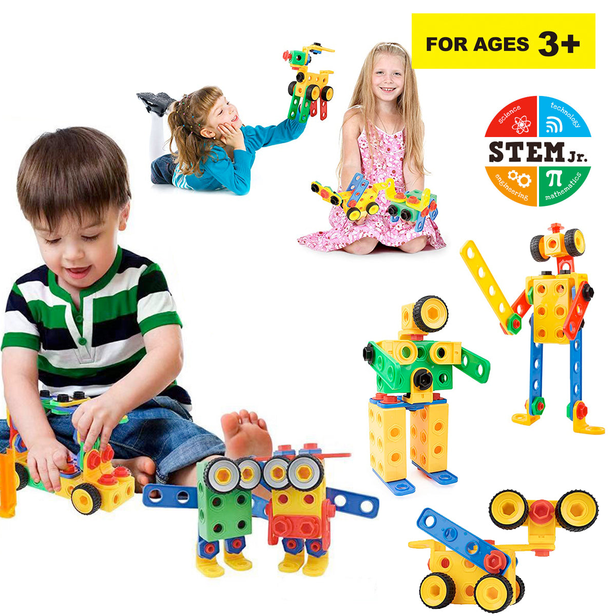 Magnetic Educational Construction Building Block Set for Kids, 101 Pieces