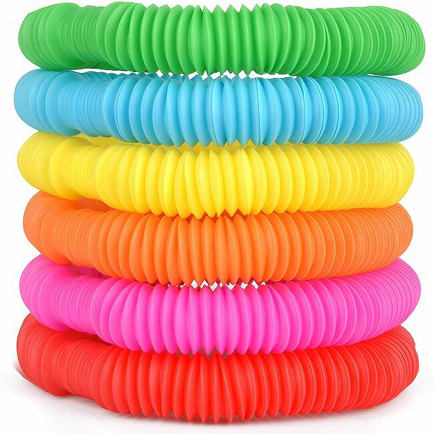 6 Packs Colorful DIY Fidget Pop Tube Toys for Kids, 27 inches Stretched Tube