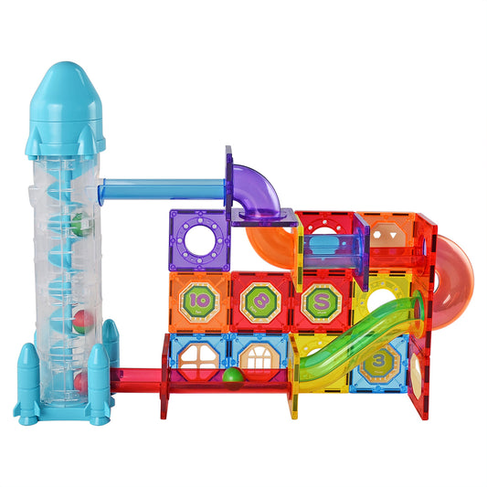 72 Piece Kids Magnetic Building Blocks Tile Set - Creative Educational Toy