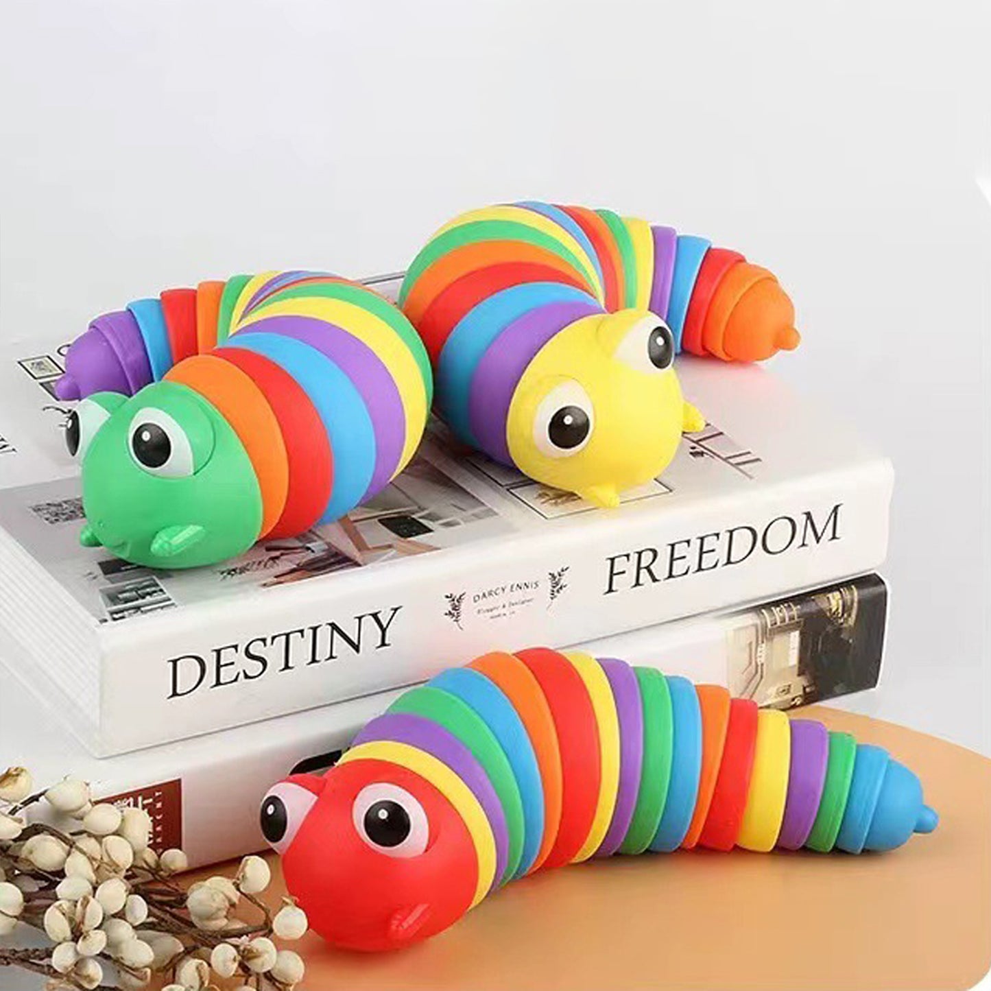 7" Wiggle Sensory Caterpillars Toy, Cute Fidget Toy for Kids & Adult, Toddler Birthday Gifts