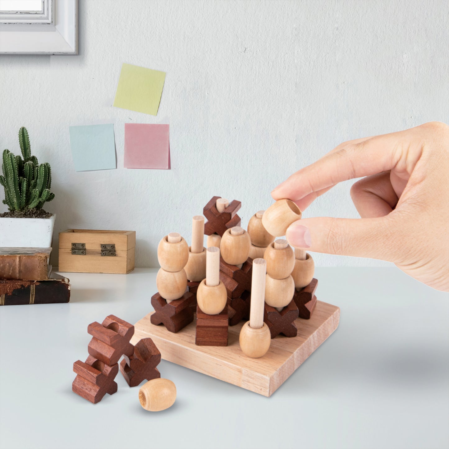Hand Crafted Wood Mini Tic Tac Toe