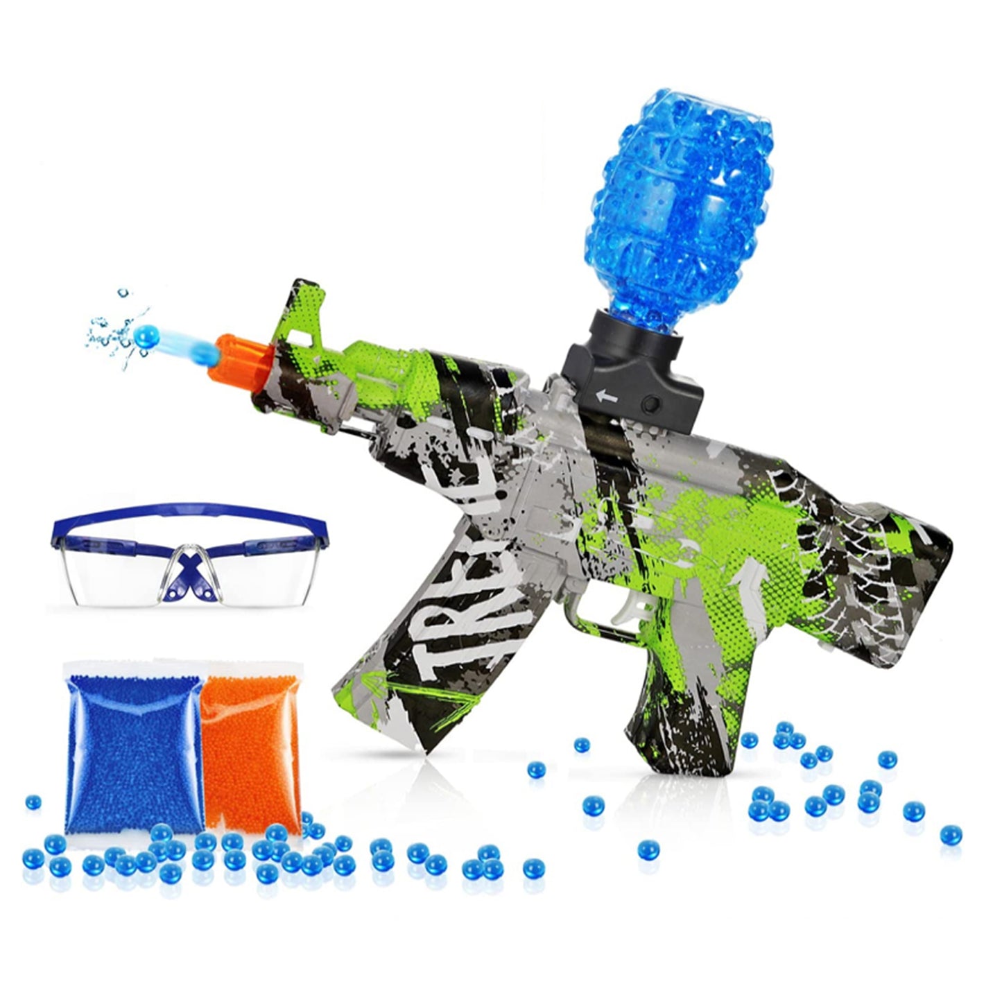 Water Bead & Dart Blaster - Includes 5000 Water Beads, 10 Suction Darts, Goggles
