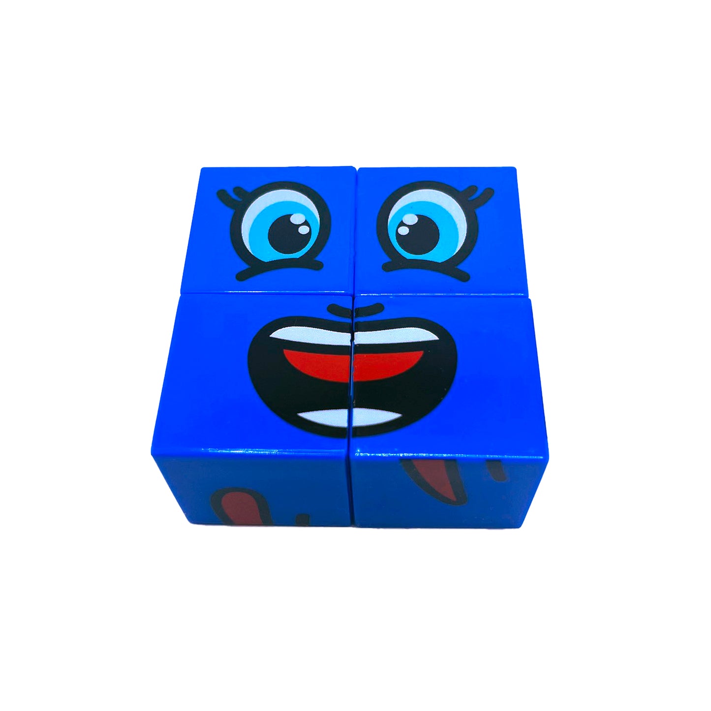Face Change Board Game with 16 Cubes and Game Bell, 2-4 Players Party Game