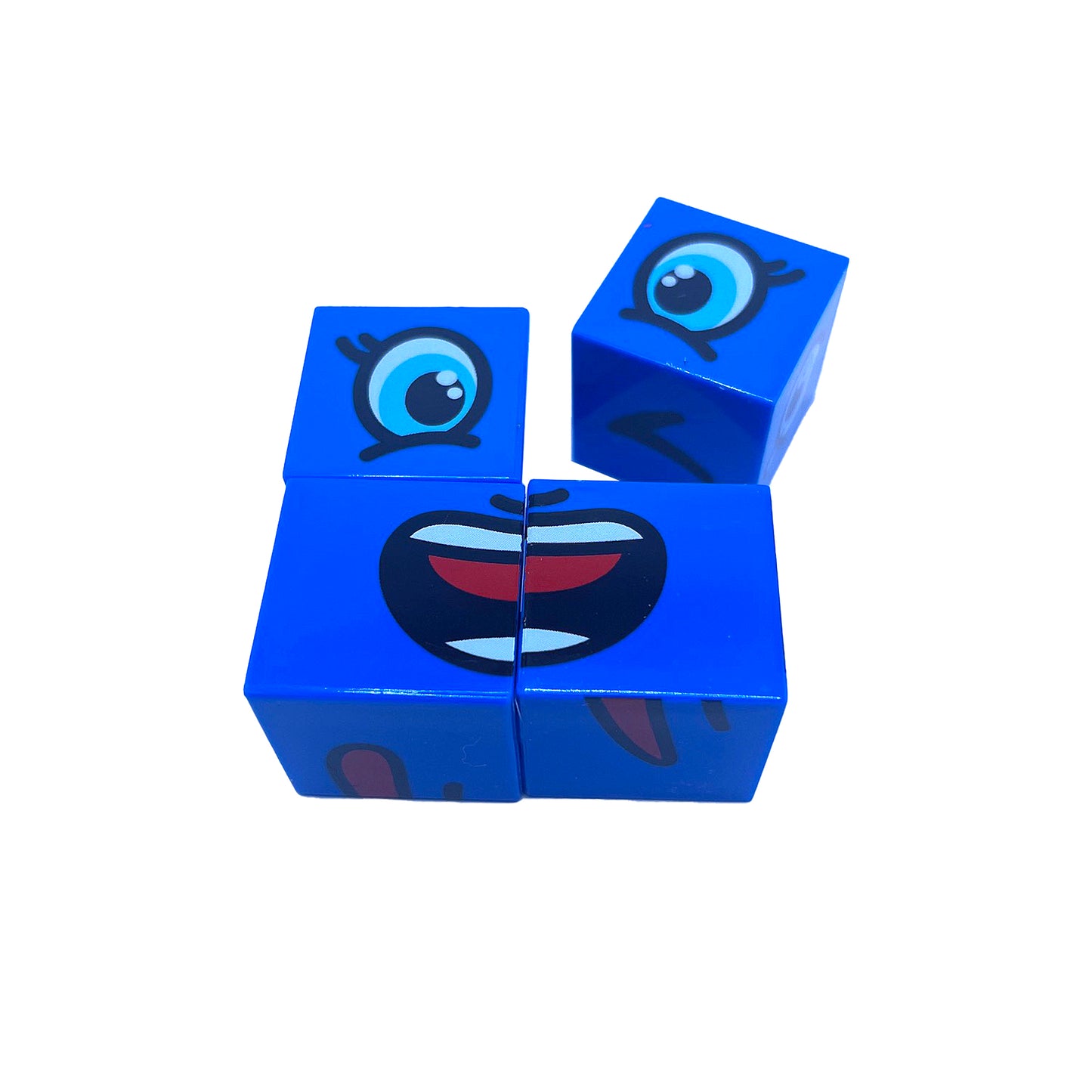 Face Change Board Game with 16 Cubes and Game Bell, 2-4 Players Party Game