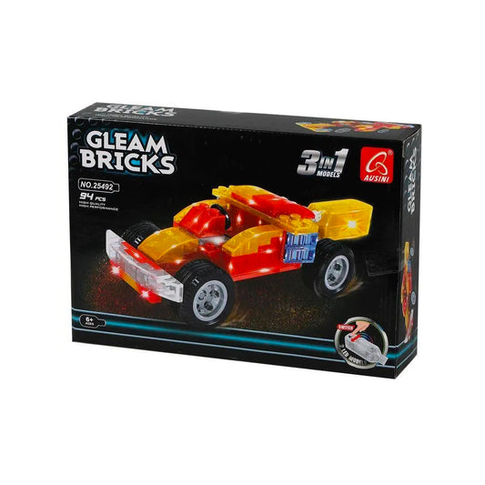 Gleam Bricks 94 Pieces 3 in 1 Race Car Model Toy for 6+ Aged Kids