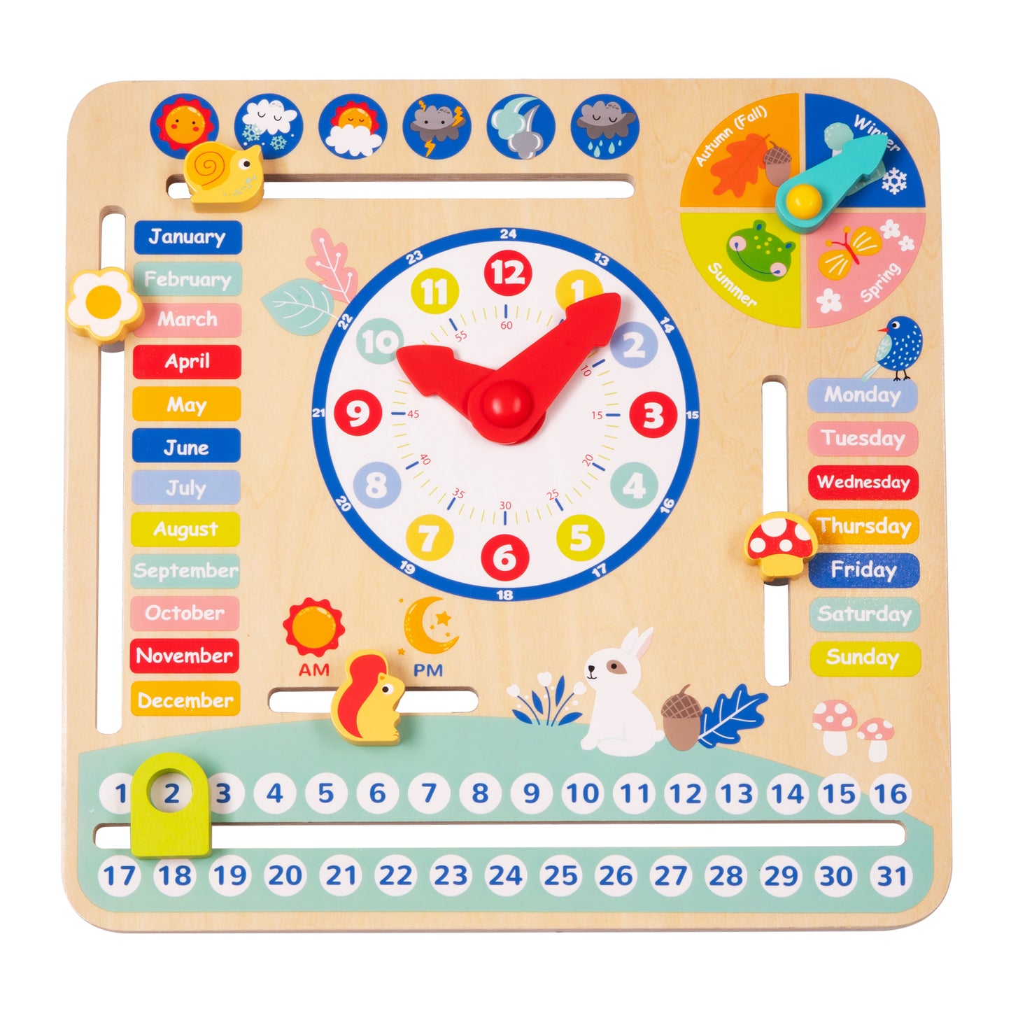 Zummy Wooden My Calendar Learning Toy for Aged 3+ Kids, 23 Pieces