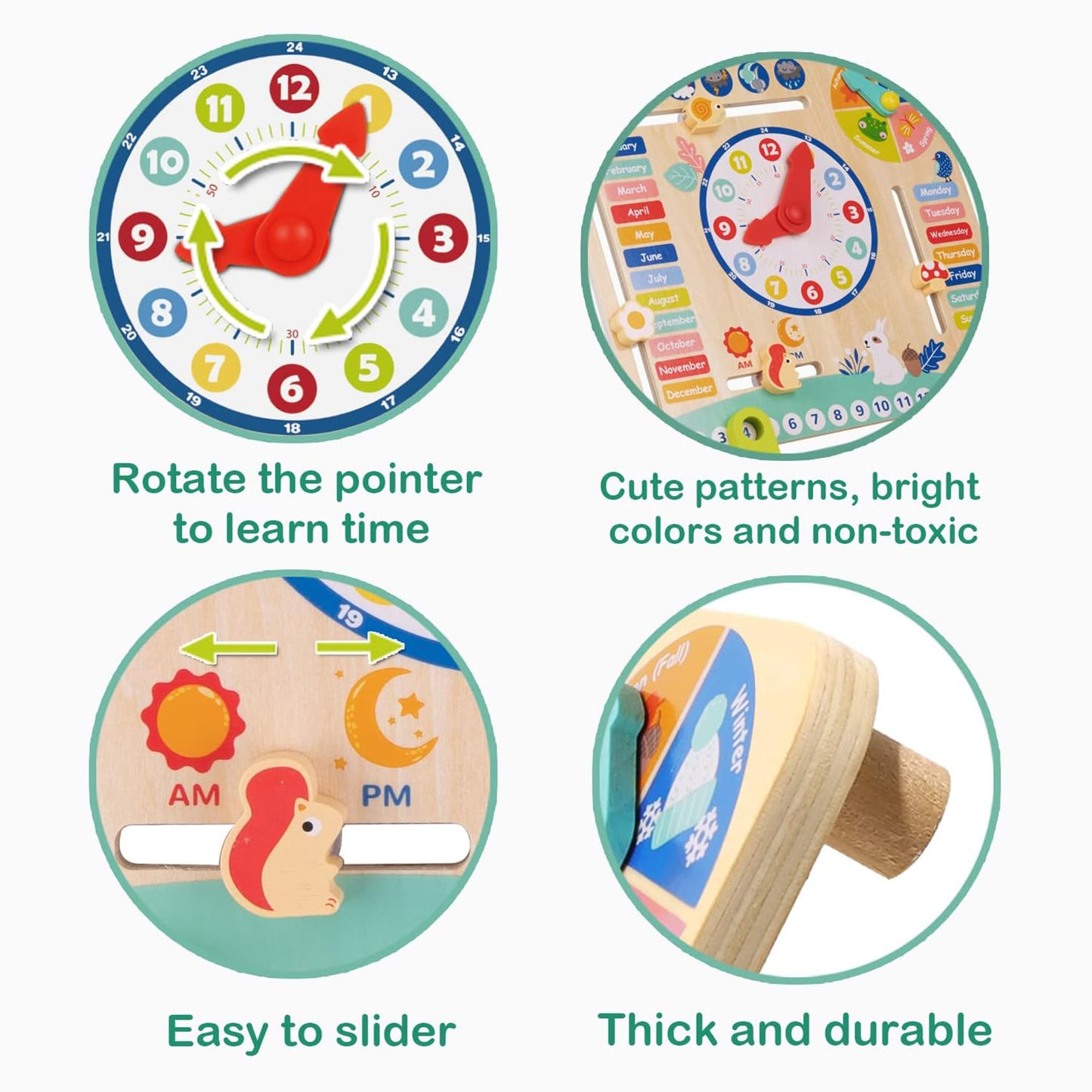 Zummy Wooden My Calendar Learning Toy for Aged 3+ Kids, 23 Pieces