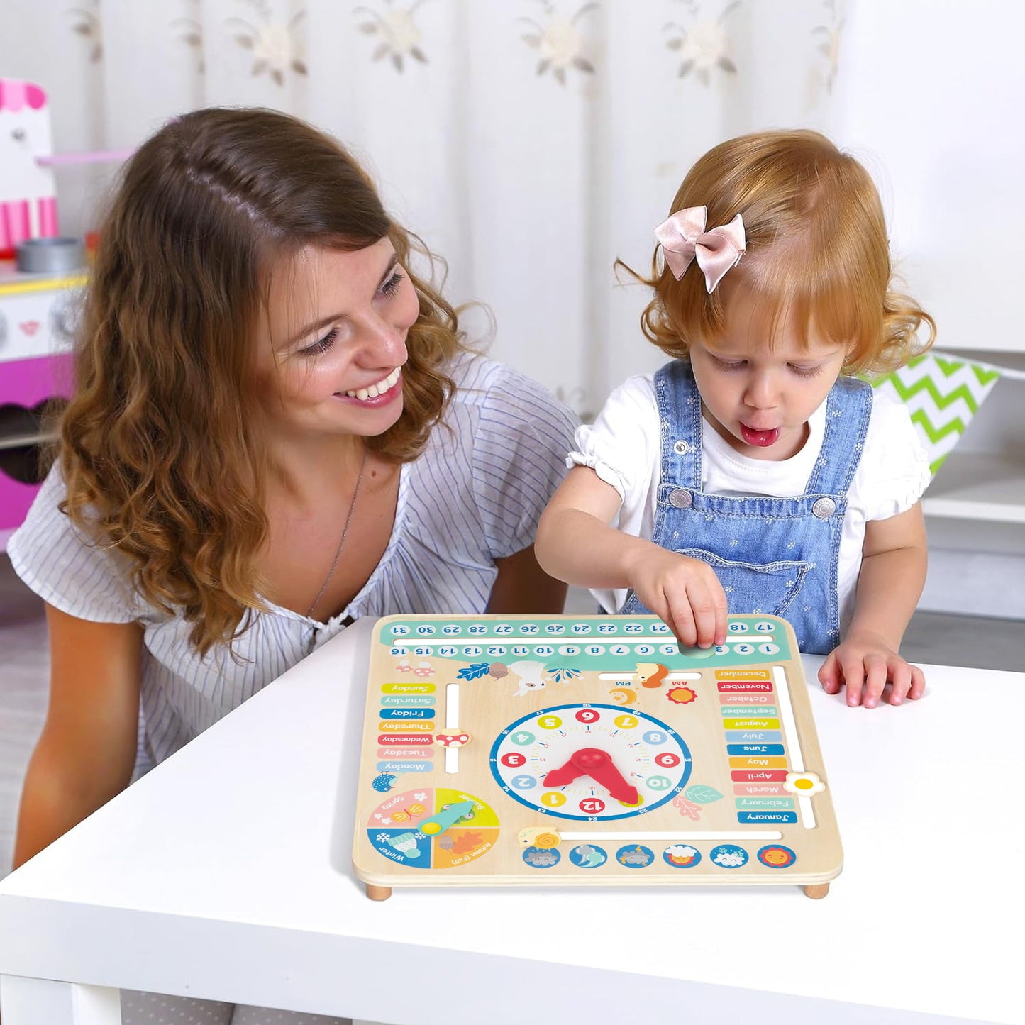 Zummy Wooden My Calendar Learning Toy for Aged 3+ Kids, 23 Pieces