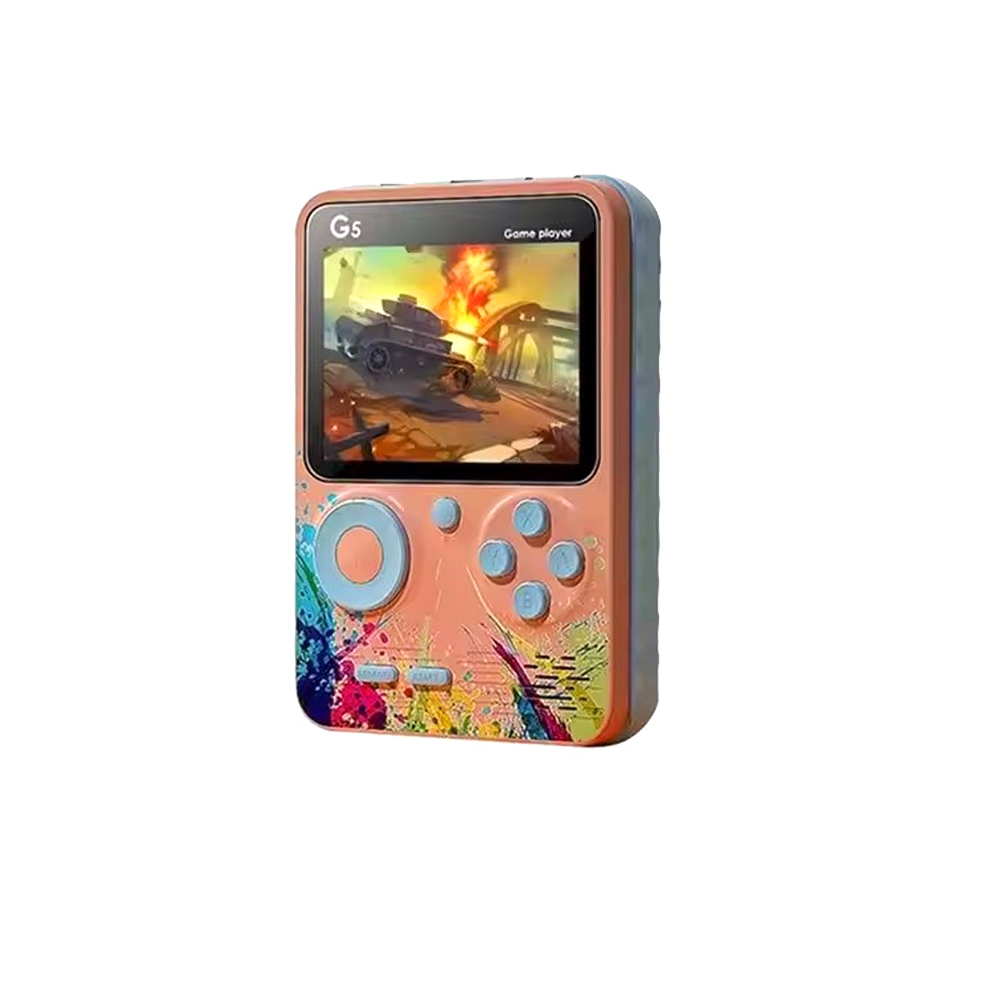 Built-in 500 Retro Games G5 Mini Retro Video Game Console with 3.0 Inch Full-color Screen, Orange