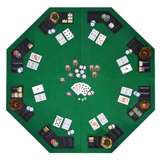48-Inch Foldable 8-Player Poker Tabletop with Carrying Bag