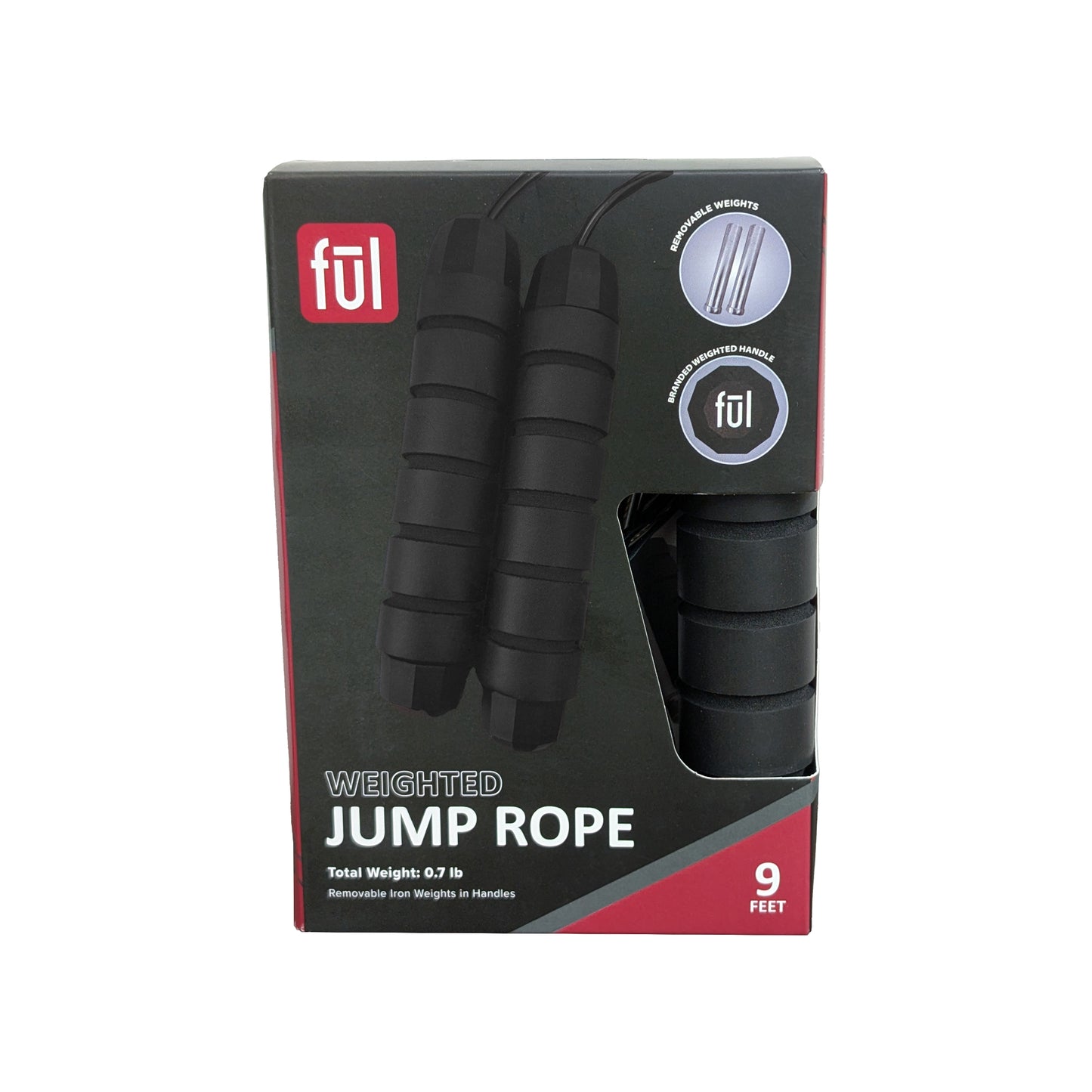 Weighted Jump with Removable Iron Handles, 9' Adjustable Cord