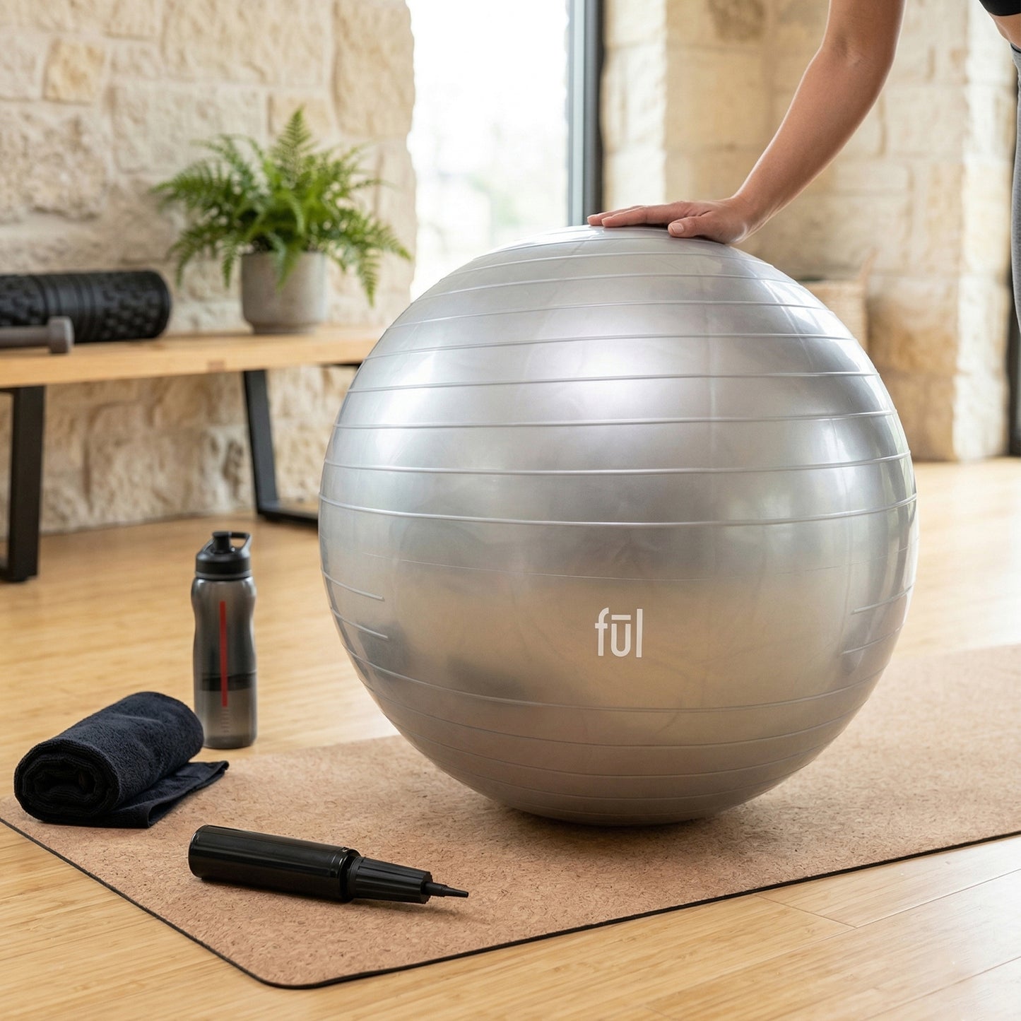 Slip Resistant Exercise Yoga Ball with Air Pump