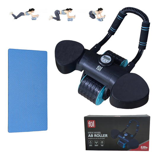 Exercise Wide Wheel AB Roller with Built-in Springs and Digital Timer