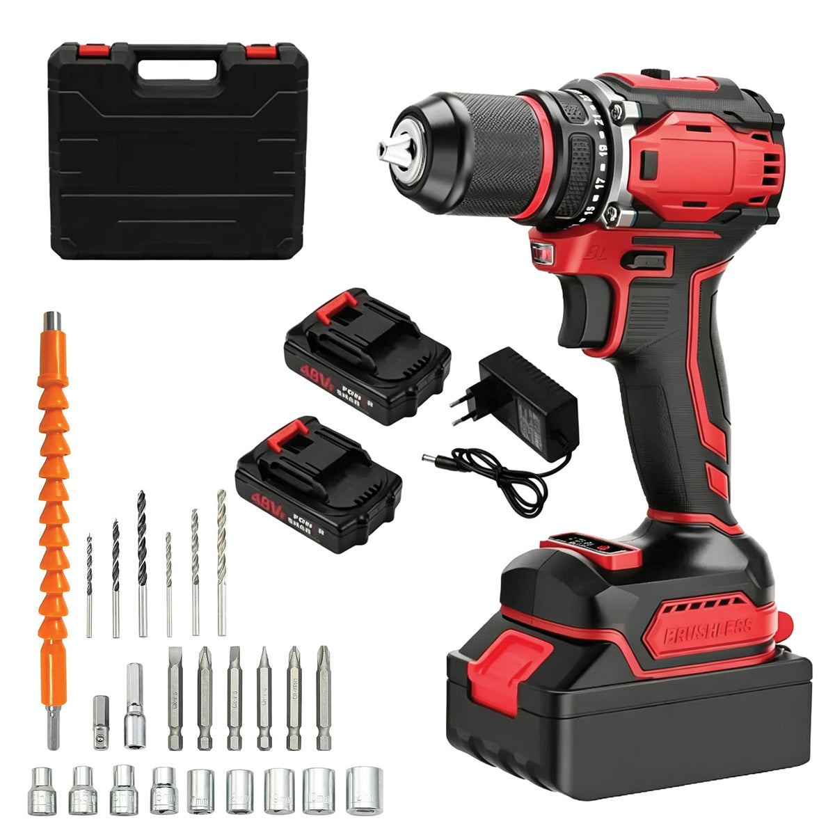 Cordless Drill Tool Kit - 29 Piece Set