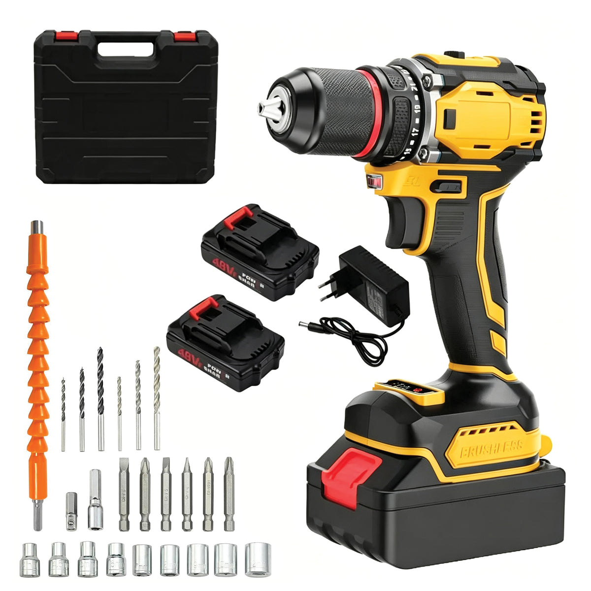 Cordless Drill Tool Kit - 29 Piece Set