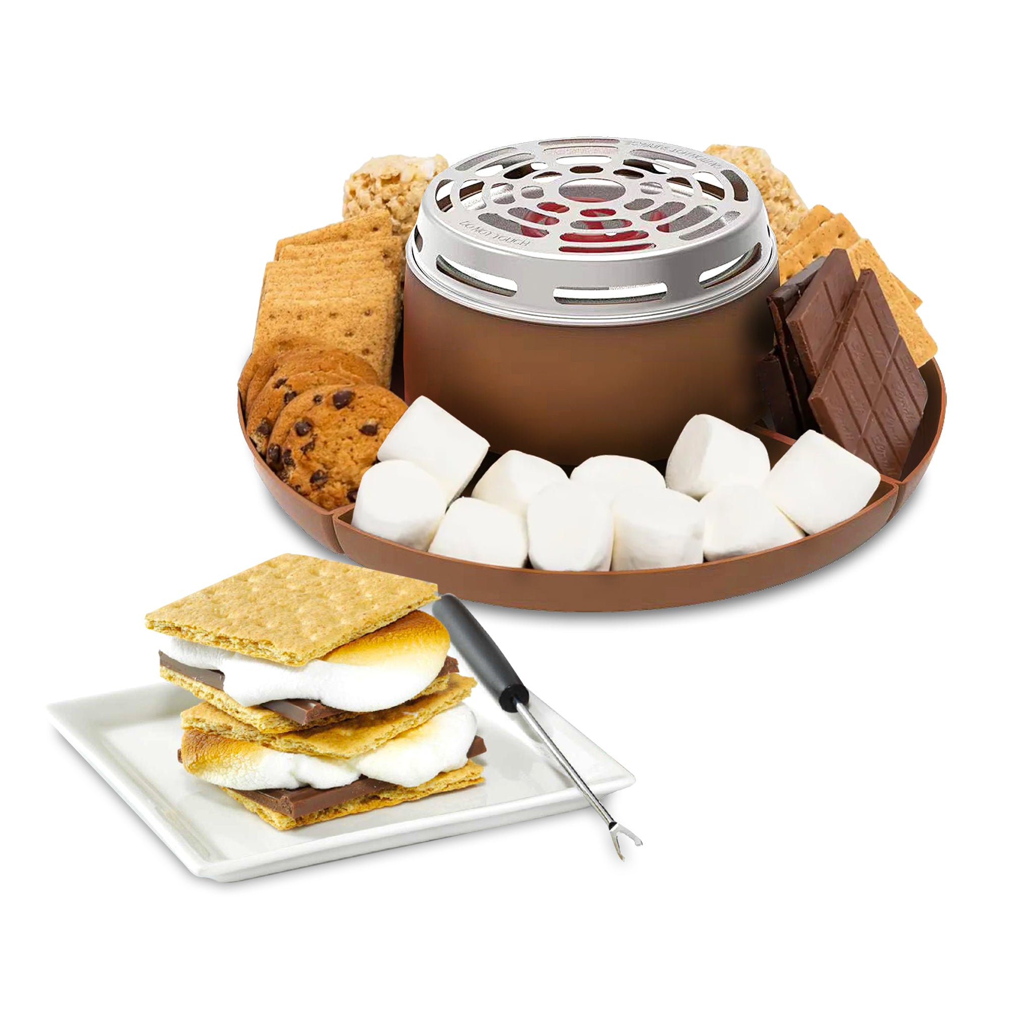 Electric S'mores Maker with 2 Stainless Steel Forks and 4 Storage Tray ...