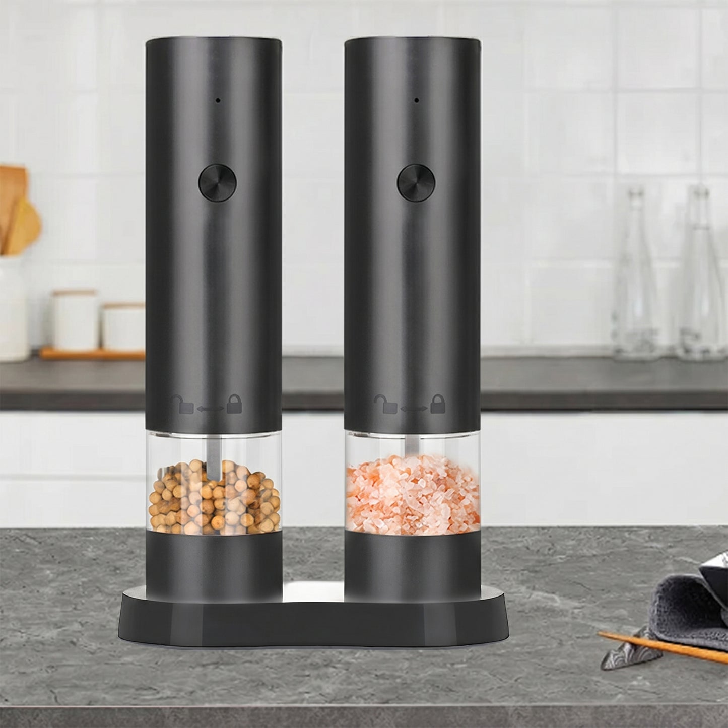 Electric Salt & Pepper Grinder Set