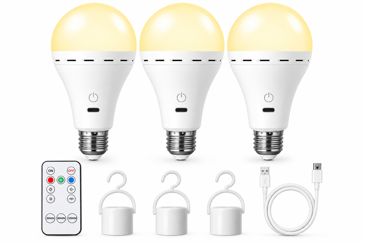ZTECH Rechargeable Light Bulbs - 3 PACK