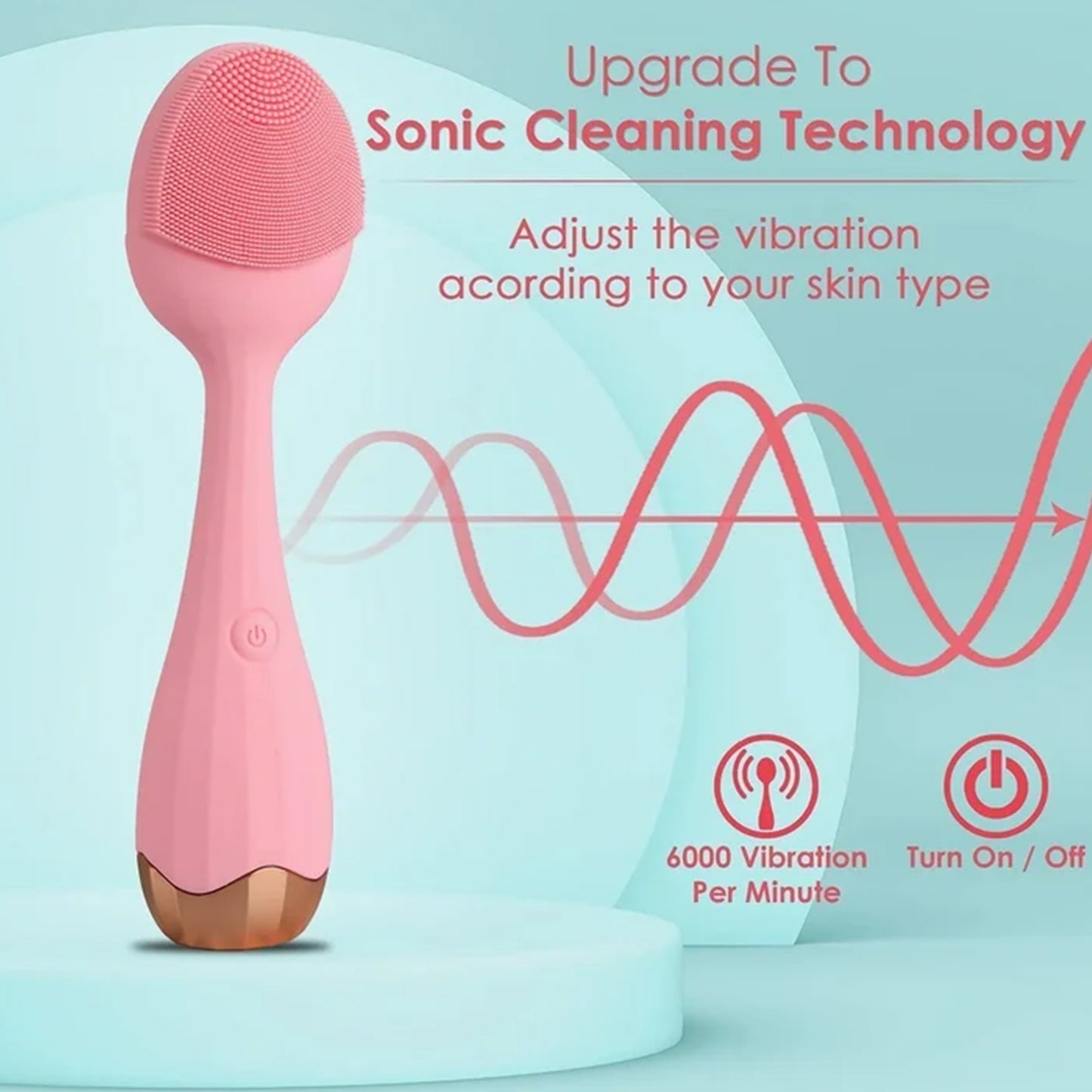 T-Sonic Tech Silicon Facial Cleansing Massager Brush