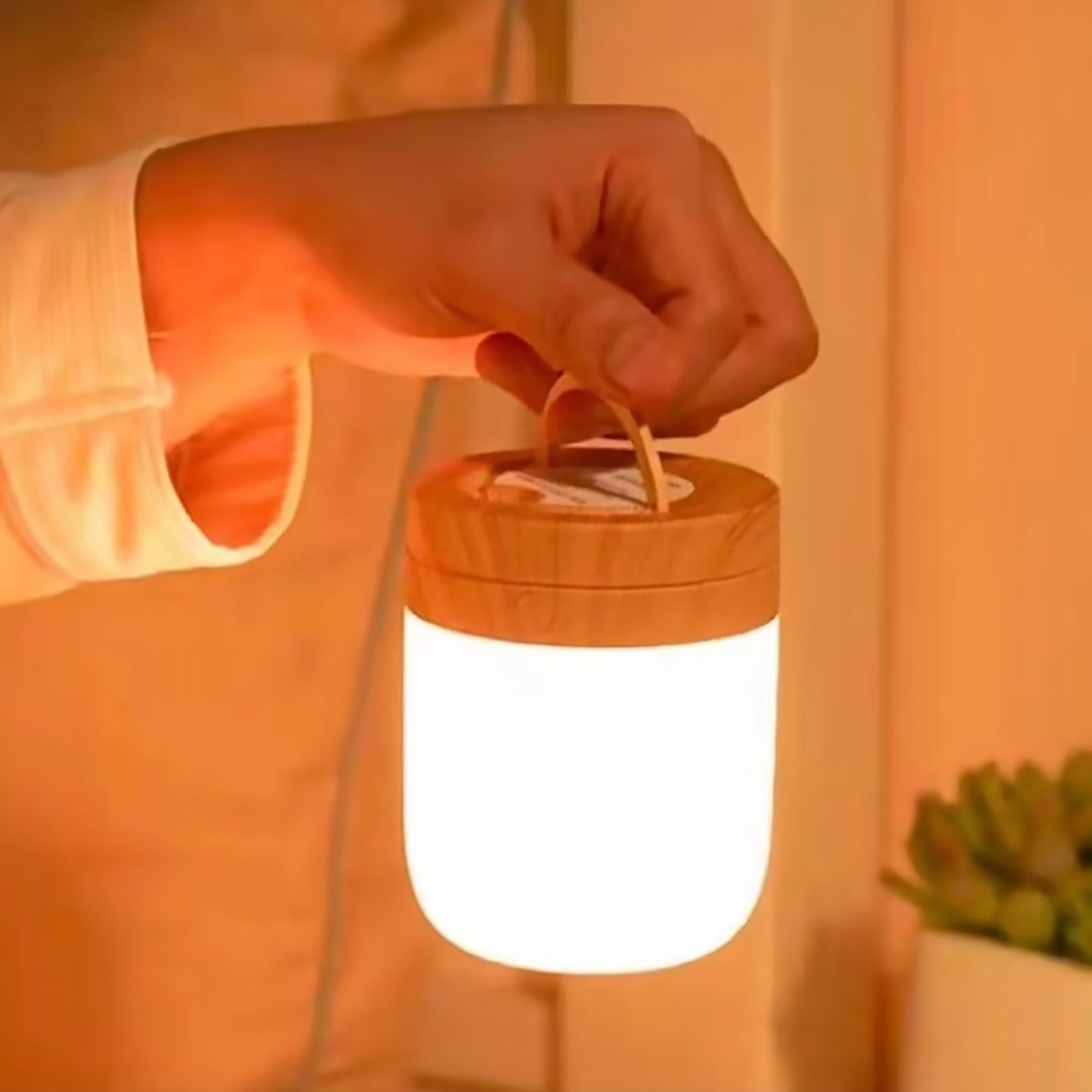 Tranquil Glow Guided Breathing Lamp - WOOD GRAIN FINSIH