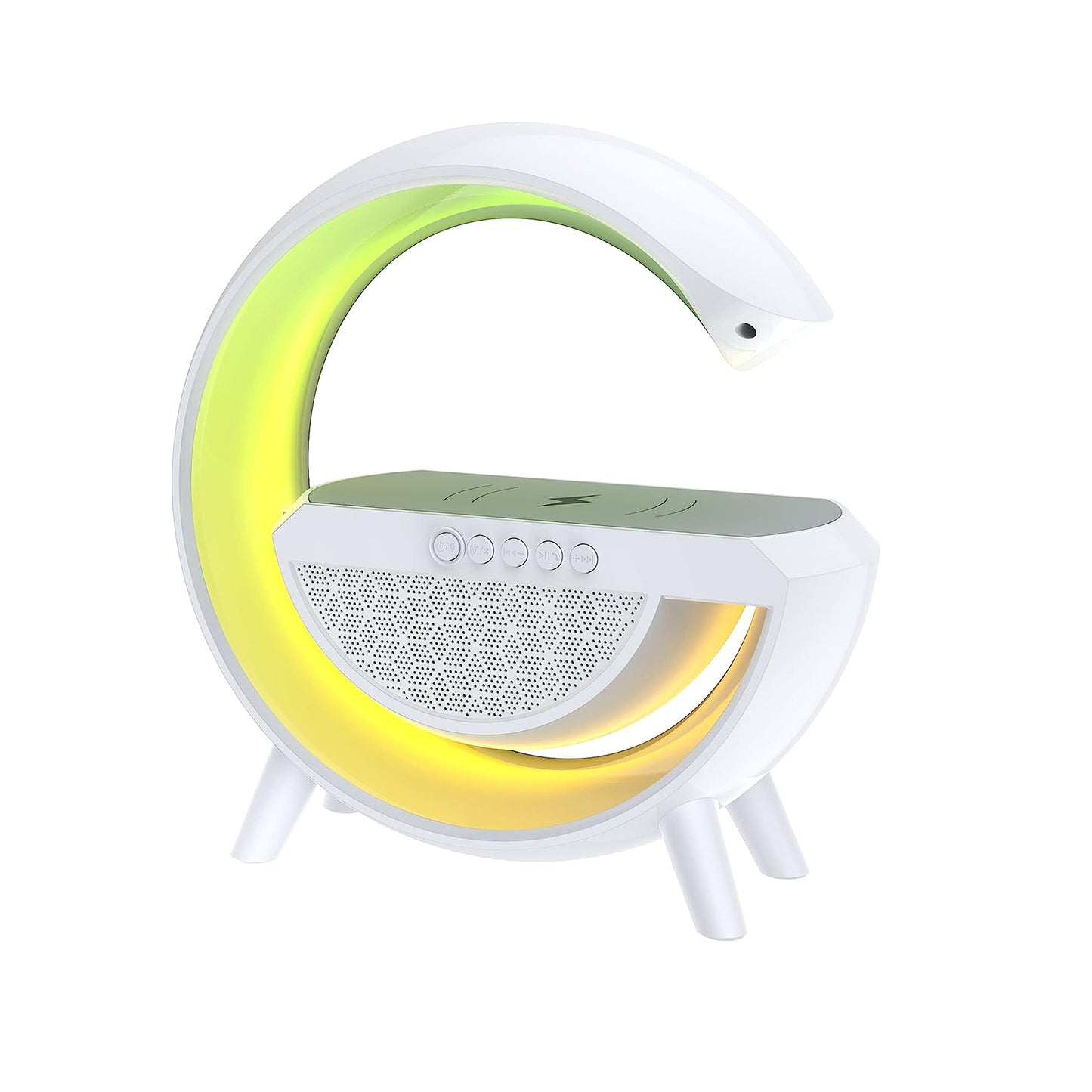 Bluetooth LED Wireless Charging Speaker with FM Radio, Fast Wireless Charger with Bluetooth Audio Night Lamp